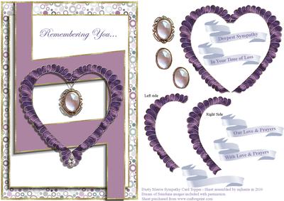 Dusty Mauve Sympathy Card Topper