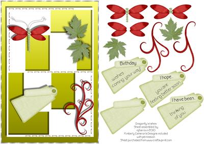 Dragonfly Wishes Card Topper