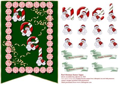 Noel Christmas Banner Card Topper