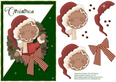 Gingerbread Santa Wreath Topper