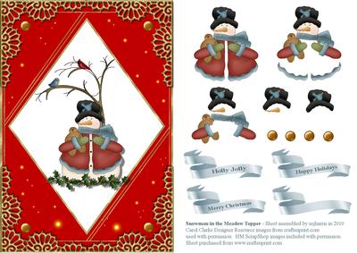 Snowman in the Meadow Topper