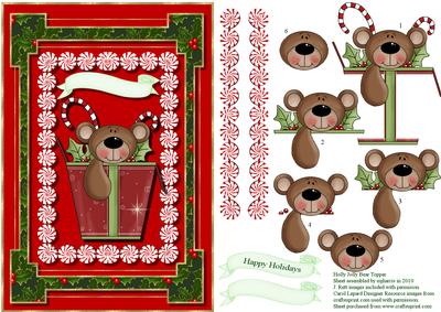 Holly Jolly Bear Card Topper