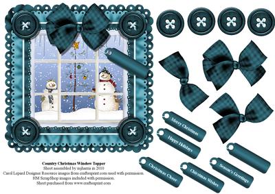 Country Christmas Window Topper