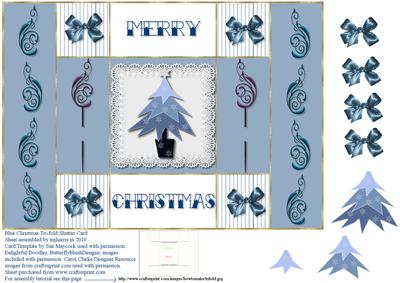 Blue Christmas Tri-fold Shutter Card
