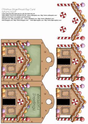 Christmas Gingerbread House Tag Card