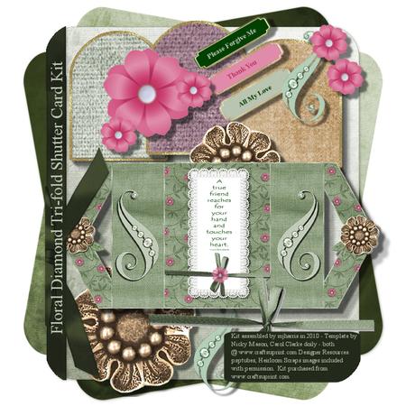 Floral Diamond Tri-fold Shutter Card Kit