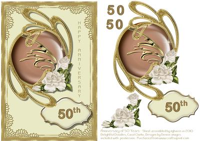 Anniversar of 50 Years Card Topper