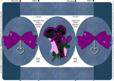 Romance & Roses Oval Folded Pop Out Card