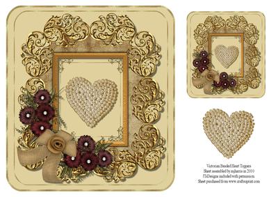 Victorian Beaded Heart Toppers