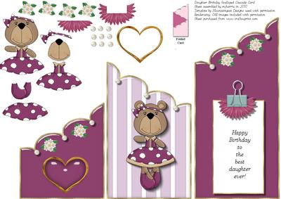 Daughter Birthday Scalloped Cascarde Card