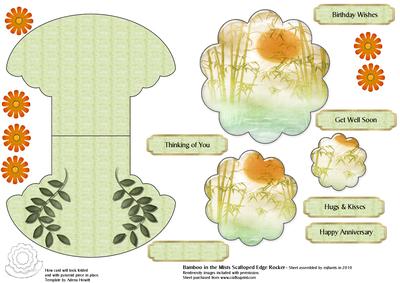 Bamboo in the Mists Scalloped Edge Rocker