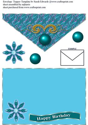 Blue & Teal Envelope Topper
