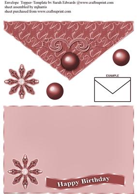 Dusty Rose Birthday Envelope Topper