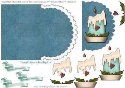 Country Christmas Scalloped Edge Card