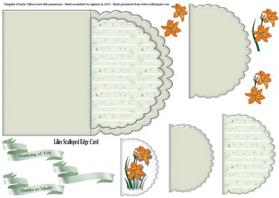 Lilies Scalloped Edge Card