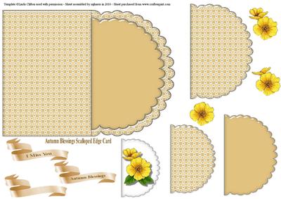 Autumn Blessings Scalloped Edge Card