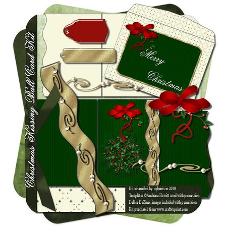 Christmas Kissing Ball Card & Envelope Kit
