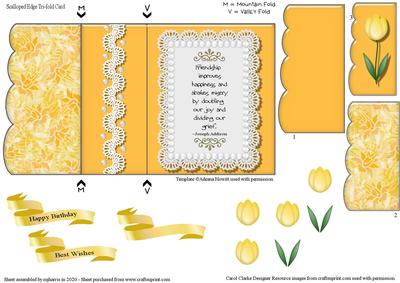 Tulip Scalloped Tri-fold Edge Card