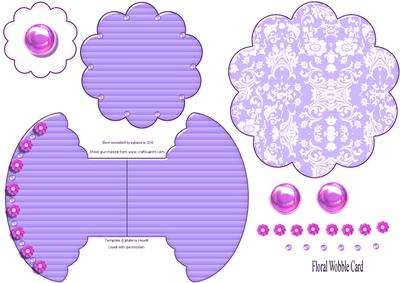 Lavender Floral Wobble Card