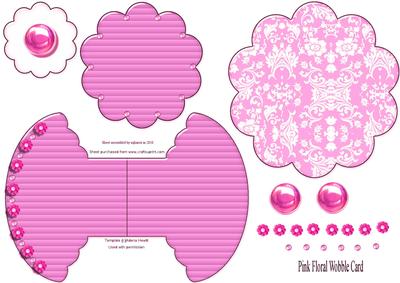 Hot Pink Floral Wobble Card