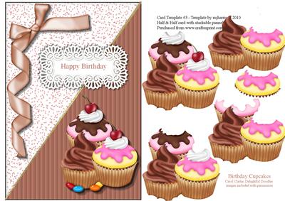 Birthday Cupcakes Card Topper