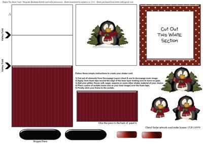 Christmas Penguin Shaker Top Easel Card