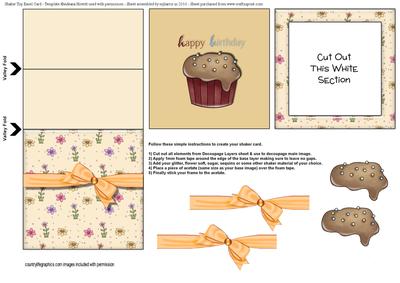Birthday Cupcake Shaker Top Easel Card
