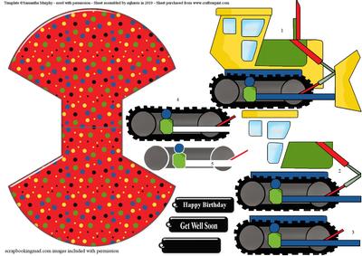 Bulldozer Wobble Card