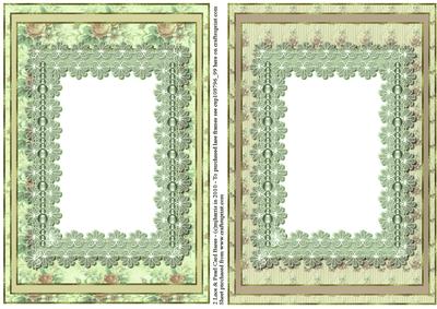 2 Lace& Pearl Card Bases in Green