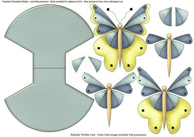 Butterfly Wobble Card in Green