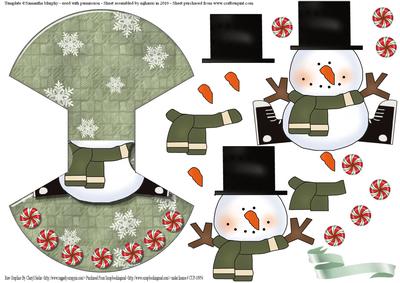 Snowman & Peppermint Candies Wobble Card