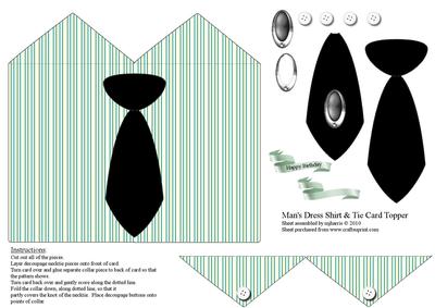 Man's Dress Shirt & Tie Card Topper