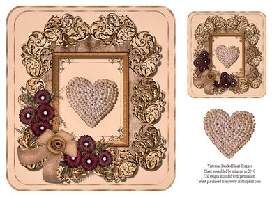 Victorian Beaded Heart Toppers - 2