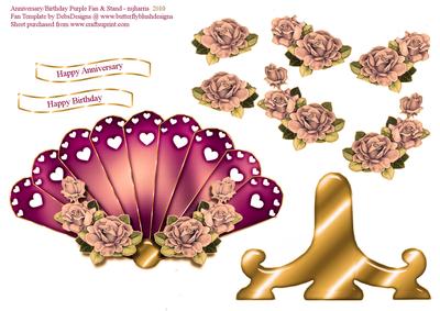 Lovely Roses Fan & Stand
