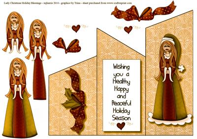 Lady Christmas Wishes Tri-fold Card