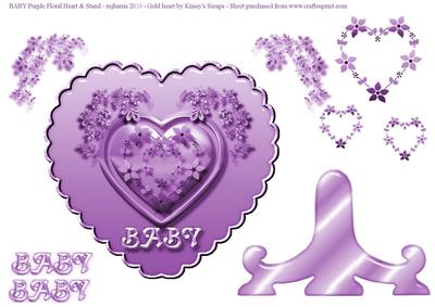 Celebrating Baby Floral Heart & Stand
