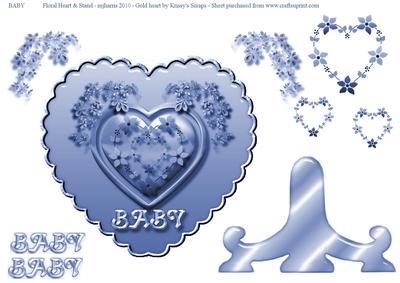 Celebrating Baby Blue Heart & Stand