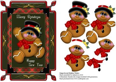 Gingerbread Holiday Wishes Card Topper