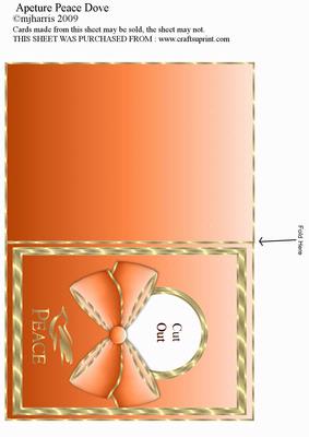 Apeture in Orange - Peace Dove