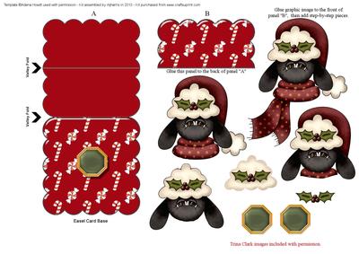Christmas Sheep Scalloped Easel Card