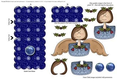 Christmas Angel Scalloped Easel Card