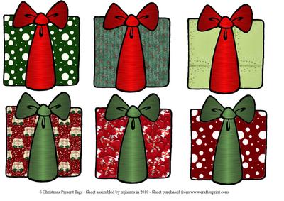 6 Christmas Present Tags