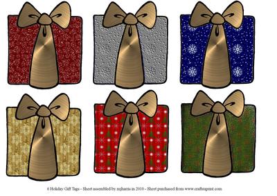 6 Holiday Gift Tags - Sheet 2