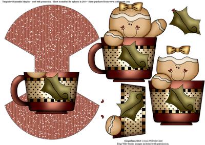 Gingerbread Hot Cocoa Wobble Card