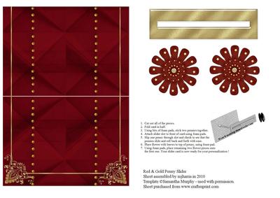 Red & Gold Penny Slider Card