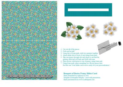 Bouquet of Dasies Penny Slider Card