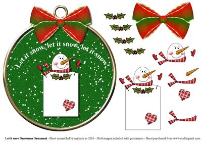 Let It Snow Snowman Ornament Topper