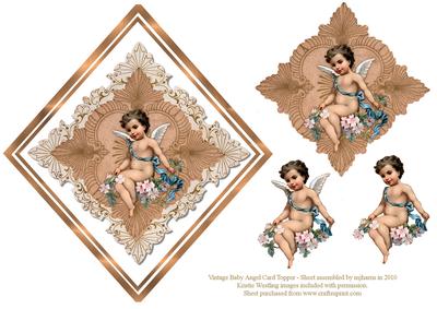 Vintage Baby Angel Card Topper
