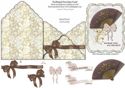 Scalloped Envelope Card - Best Wishes