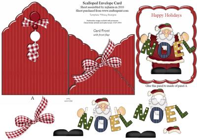 Scalloped Envelope Card - Santa Clause